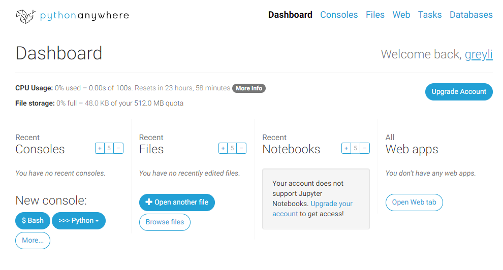 The dashboard