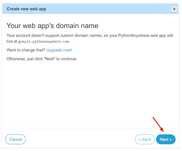 The custom-domain screen