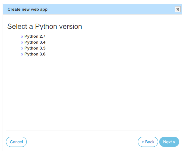 选择 Python 版本